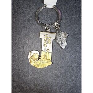 J Las Vegas Keychain Personalized Letter J Souvenir Metal Keyring J Vegas Gift